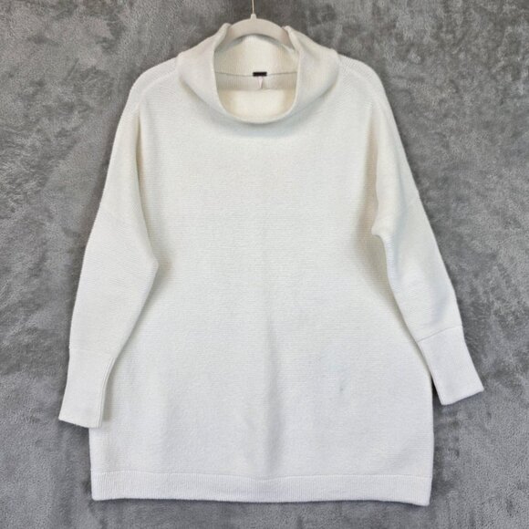 Free People Sweater Womens XS White Ottoman Slouchy Tunic Cowl Neck OB432957 - Picture 1 of 14